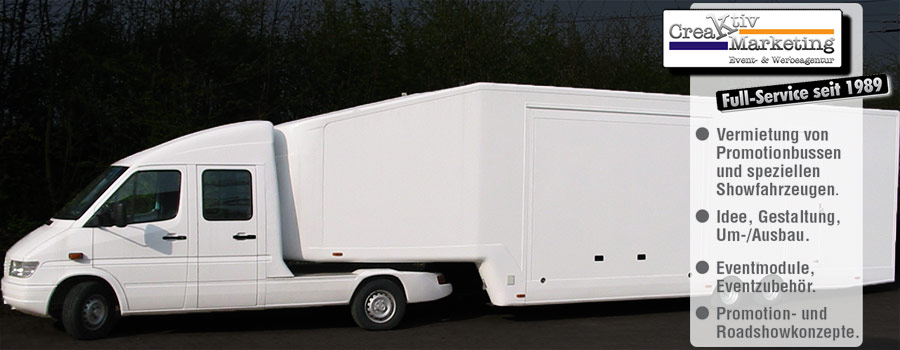 Mercedes Benz Sprinter - mit Bühnenauflieger Mercedes Benz Sprinter Zugmaschine mit Bühnenauflieger